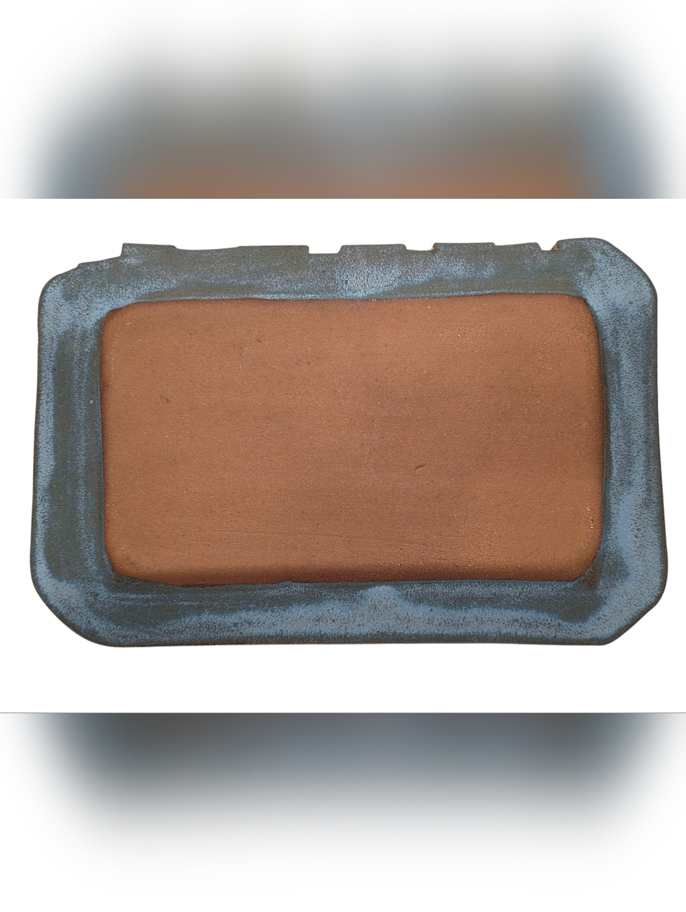 Southwestern Mesa Serving Tray Artisan Home Decor Handmade Pottery Teal Glaze - Picture 2 of 10